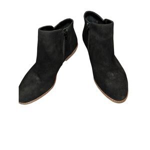Gianni Bini Black Suede Brown 1” Heel Ankle Boots w/Zipper‎ Women’s Size 8.5M